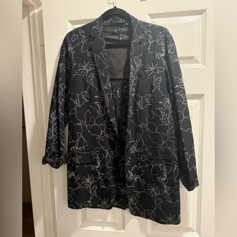 Rag and Bone Silk Floral Print Evening Jacket